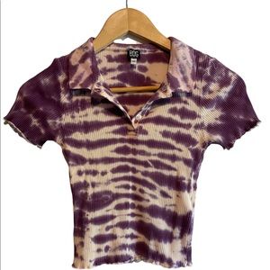 NWOT BDG Purple Tie Dye Polo